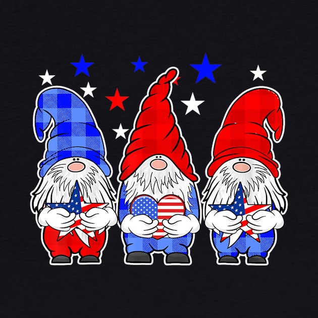 Three Gnomes Holding Amercican Flag 4th Of July Patriotic by crowominousnigerian 